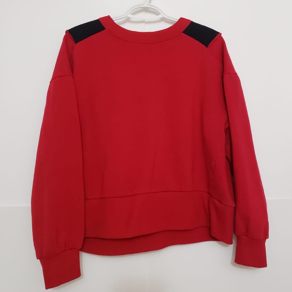 Zara Double Front Crewneck Red&Black Womens Hoodie